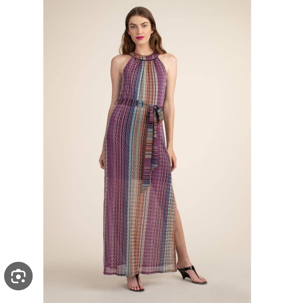 Trina Turk Speakeasy Multicolor Maxi Sleeveless Halter Dress